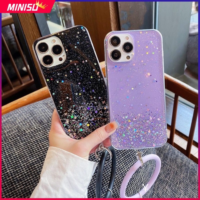 เคสโทรศัพท์มือถือ-ซิลิโคนนุ่ม-ใส-ลายกลิตเตอร์-พร้อมสายคล้องมือ-สําหรับ-huawei-nova-8-8i-8se-7-7i-7se-7pro-9-9se-9pro