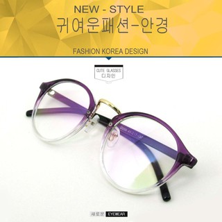 Fashion แว่นตา M korea 066 สีม่วงไล่สีตัดทอง (กรองแสงคอม กรองแสงมือถือ) ถนอมสายตา ทันสมัย กรองแสงคอม แฟชั่น เกาหลี
