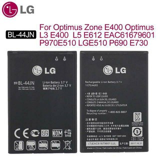 แบตเตอรี่ LG Optimus Zone E400 Optimus L3 E400 L5 E612 EAC61679601 P970 E510 LGE510 P690 E730 1500mAh BL-44JN