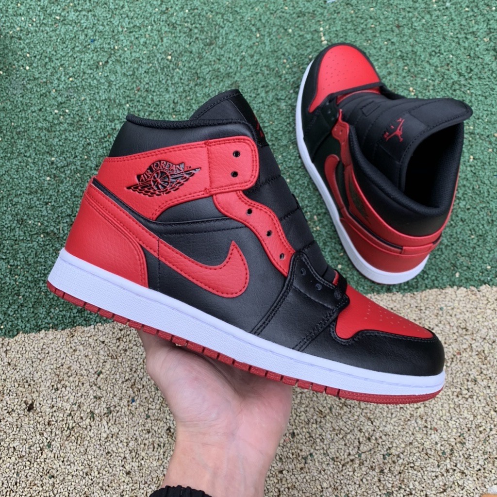 nike-air-jordan-1-mid-red-black-aj1-nike-shoes