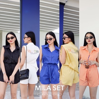 ภาพหน้าปกสินค้าMute. bkk - Mila set เสื้อเชิ้ตแขนกุดเสริมบ่าฟองน้ำอย่างดี กางเกงขาสั้นเว้าขา ชุดเซตไปทะเล ชุดเซตไปคาเฟ่ ที่เกี่ยวข้อง