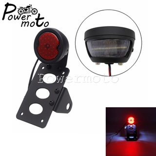 Black Motorcycle LED License Plate Taillight&amp;amp;Bracket For Street Bike Cruiser Chopper ATV Dirt Bike Taillights Side M