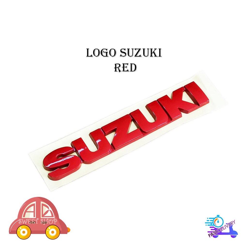 โลโก้-suzuki-แดง-red-logo-suzuki-ติด-suzuki-swift-มีบริการเก็บเงินปลายทาง