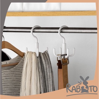 Rabito【CTN004】ที่แขวนของ หมุนได้ 360 องศา แขวนกระดเป๋า สร้อย ที่แขวนในห้องครัว มี 4 ตะขอ