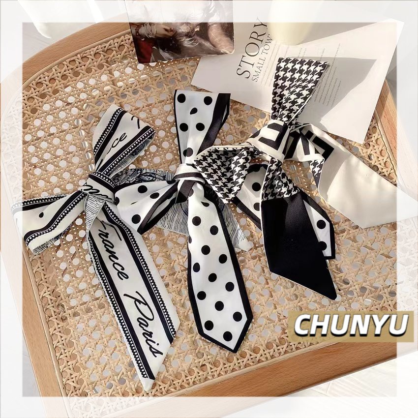 chunyu-ผ้าผูกผม-ผ้าพันคอ-ผ้าไหม-สไตล์ฝรั่งเศส-สำหรับผู้หญ-t012