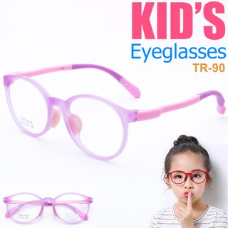 KOREA แว่นตาแฟชั่นเด็ก แว่นตาเด็ก รุ่น 2103 ขาข้อต่อ วัสดุ TR-90 (สำหรับตัดเลนส์) เบาสวมไส่สบาย C-4 สีชมพู