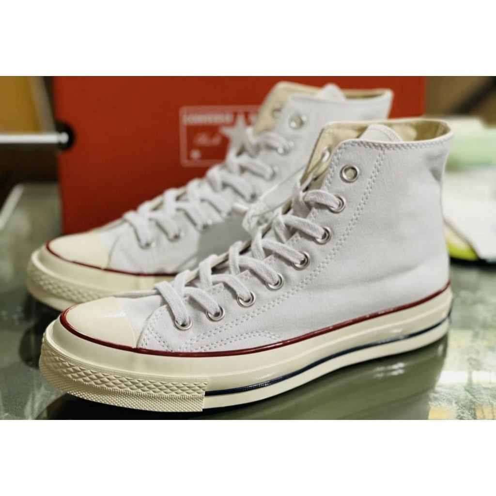 สินค้าขายดี-รองเท้าผ้าใบหุ้มข้อสีครีม-converse-firststring-1970s-repro-hi-top