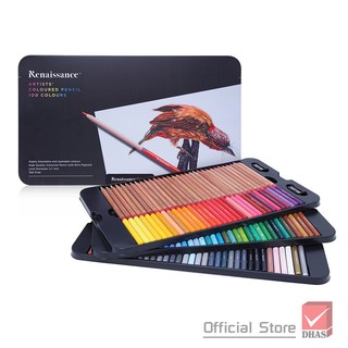 ภาพหน้าปกสินค้าสีไม้เกรดอาร์สติส 100-120 สี Renaissance artist\' coloured pencils เรนาซองซ์ กล่องเหล็ก ที่เกี่ยวข้อง