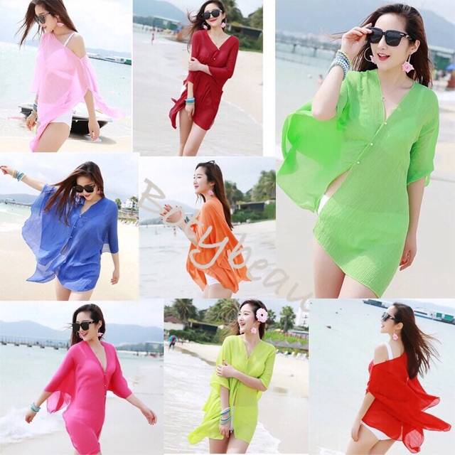 พร้อมส่ง-ถูกสุดในแอฟ-เสื้อคลุม-summer-เซ็กซี่-ใส่ไปทะเล-ชิล-สวมแบบคลุมไหล่-เนื้อผ้านิ่ม-ใส่สบาย-น่ารัก-sexy