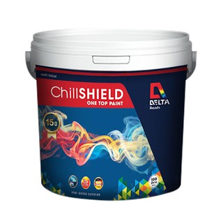 สีน้ำทาภายนอก DELTA ChillShield BASE A กึ่งเงา 2.5 แกลลอน One Top Paint สีทาทับหน้ารอบเดียวเอาอยู่ เนื้อสีเยอะกว่า 57% ท