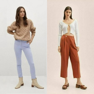 Mango CROP SKINNY & BUTTON TROUSERS - MNG กางเกงขายาว - กางเกงผู้หญิง ฟอร์มาล - แบรนด์ดั้งเดิม