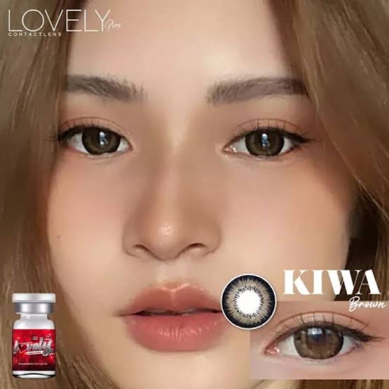 kiwa-brown-lovely-lens-ขนาดbig-บิ๊กอาย-คอนแทคเลนส์-bigeyes