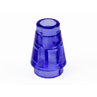 Lego part (ชิ้นส่วนเลโก้) No.4589b / 28701 / 59900 / 64288 Cone 1 x 1 with Top Groove (Trans Color)