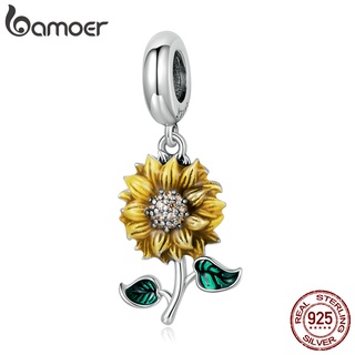 Bamoer Silver 925 SunFlower Shape Charm Fashion Gifts For Diy Bracelet Accessories SCC2079