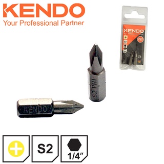 KENDO 21210105 ดอกไขควงตอก ปากแฉก PH1 × 25mm (2 ชิ้น/แพ็ค)