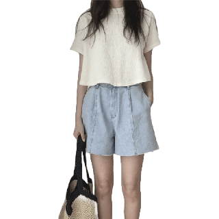 ส่งจากไทย🧺 ไม่ย้วย ไม่ต้องรีด มีXL มี2สี เสื้อยืดหน้าสั้นหลังยาวผ้า ยืดดีมากๆ หยุ่นๆ / GG- หยุ่น