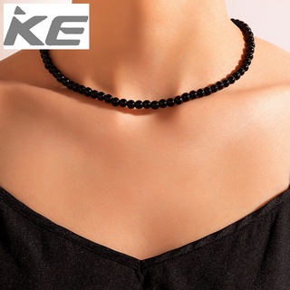 Jewelry Black Beaded Single Necklace Geometric Bead Clavicle Chain for girls for women low pri