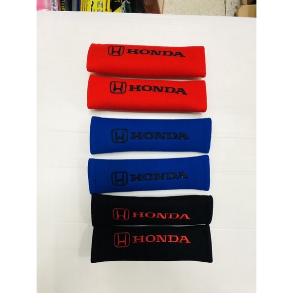 หุ้มเบลท์-หุ้มเข็มขัดนิรภัย-สายคาดเบลท์-ปักโลโก้honda-1คู่เลือกสีได้