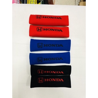 หุ้มเบลท์ หุ้มเข็มขัดนิรภัย สายคาดเบลท์ ปักโลโก้HONDA 1คู่เลือกสีได้