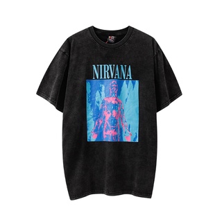 เสื้อยืดสีขาว❤พร้อมส่ง❤ เสื้อยืดแขนสั้น คอกลม พิมพ์ลาย Nirvana Nirvana Angel Band สไตล์วินเทจ ย้อนยุค พลัสไซซ์ สําหรับผู