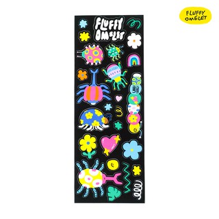 FLUFFY 0MELET - MINI STICKER - BLACK BUGGY