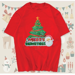 มาใหม่ เสื้อคริสต์มาส Merry Christmas ผ้า COTTON 100% สีแดง สีเขียว เสื้อยืด เสื้อยืดเท่ เสื้อคู่ เสื้อเชิ้ตเสื้อคู่รัก