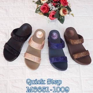 สินค้า yeong yeou รองเท้าพื้นสุขภาพสูง1.5นิ้ว(4cm)แบบสวม 2 ตอนรีดเพชร รหัสyy6651-1009