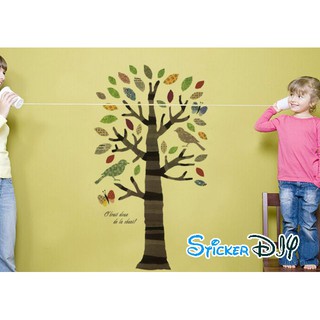 SALE Transparent wall sticker สติ๊กเกอร์ติดผนัง ต้นไม้ de la chant (กว้าง50cm.xสูง80cm.)