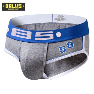 [ORLVS]Low waist Men Briefs Men Underwear Cotton Sexy Breathable bikini Quick dry Underwear BS39