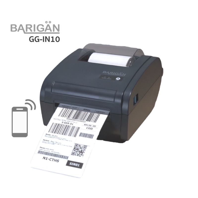 ภาพหน้าปกสินค้าเครื่องพิมพ์ BARIGAN รุ่น GG-IN10 พิมพ์ฉลากผ่าน Bluetooth USB ใบปะหน้าพัสดุ ฉลากขนส่ง ฉลากยา