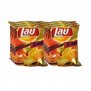 Lays wavy potato chips, grilled squid, hot chili, size 11 grams, pack 12