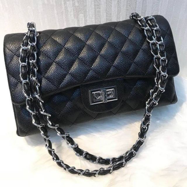 กระเป๋าchanel-pu-leather-caviar-skin-size-10