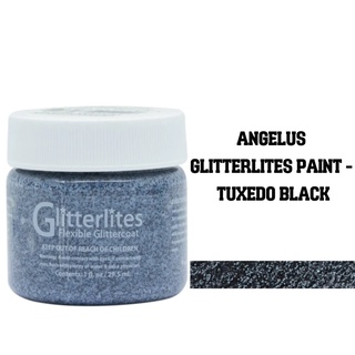 Angelus Glitterlites Flexible Glittercoat Paint - Tuxedo Black, 1 oz