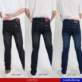 [มี3แบบให้เลือก] กางเกงยีนส์ชาย ทรงกระบอกเล็ก ผ้ายืด งานฟอกขัดด่าง ผ้ามากคุณภาพ ส่วมใส่สบาย