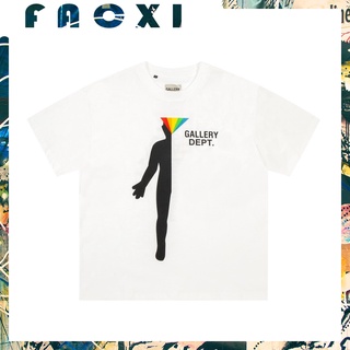 เสื้อยืดผ้าฝ้ายพิมพ์ลายขายดีเสื้อยืดแขนสั้น ผ้าฝ้าย พิมพ์ลายกราฟฟิค Gallery Dept ขนาดใหญ่ สีรุ้ง สไตล์ฮิปฮอป แฟชั่นวินเท