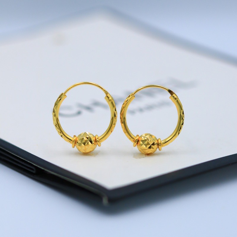 ต่างหูห่วงทอง-ตุ้มเตี่ยว-14mm-รุ่นo5-1คู่-cn-jewelry-earings-ตุ้มหู-ต่างหูแฟชั่น-ต่างหูเกาหลี-ต่างหูทอง