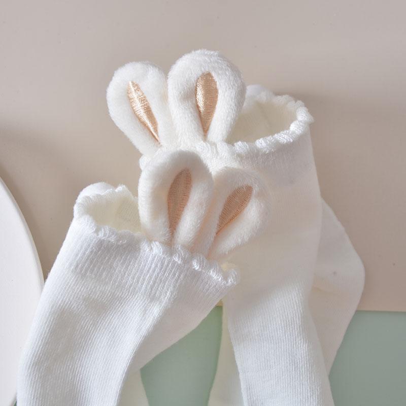 ถุงเท้าหูกระต่าย-ถุงเท้าสีขาวสั้น