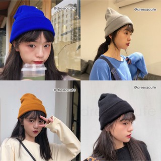 [No.HP01] แท้ 💯 Deep Cuff Beanie หมวกไหมพรมกันหนาวหลากสีสไตล์เกาหลี หมวกไหมพรมบันนี่