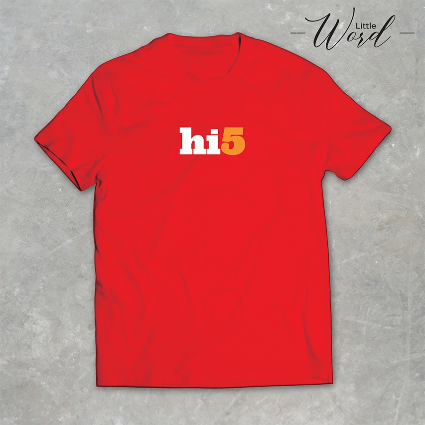 little-word-เสื้อยืดสกรีนลาย-hi5-สไตล์มินิมอล-ทรงunisex