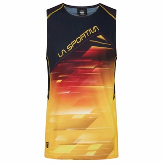 LA SPORTIVA SLIPSTREAM TANK M BLACK/YELLOW - เสื้อวิ่งผู้ชาย แขนกุด