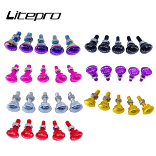 Litepro สกรูยึดตะเกียบหน้า หลัง อะลูมิเนียมอัลลอย สําหรับรถจักรยานแบบพับ Birdy 2 3 5 ชิ้น