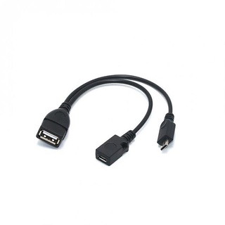 1 In 2 OTG Micro USB Host Power Y Splitter USB อะแดปเตอร์ To Mirco 5 Pin Male Female Cable ทนทาน Micro USB OTG Cable