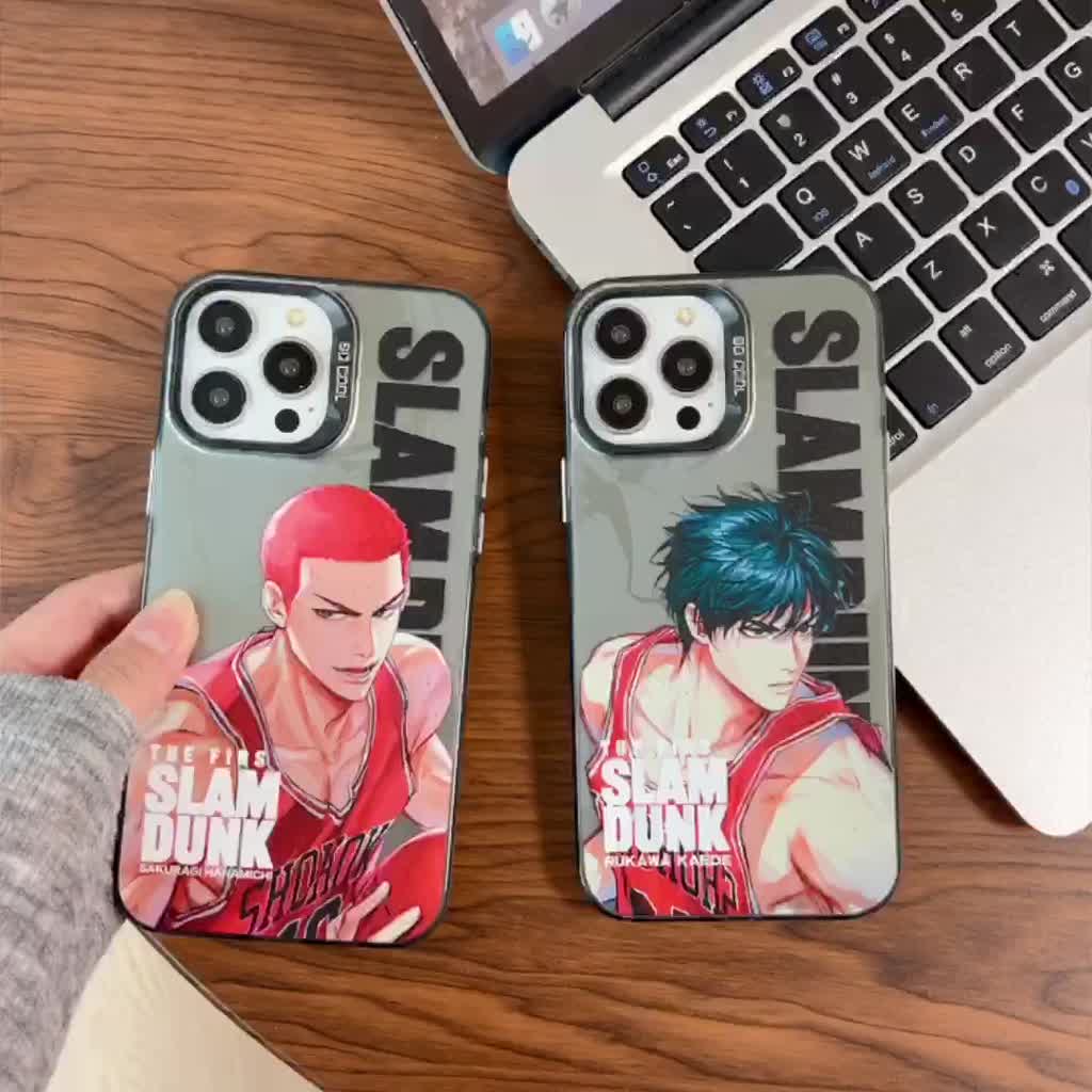 เคสโทรศัพท์มือถือ-ผิวด้าน-พิมพ์ลาย-slam-dunk-สองชั้น-สําหรับ-iphone-14-pro-max-13-12-pro-max-11