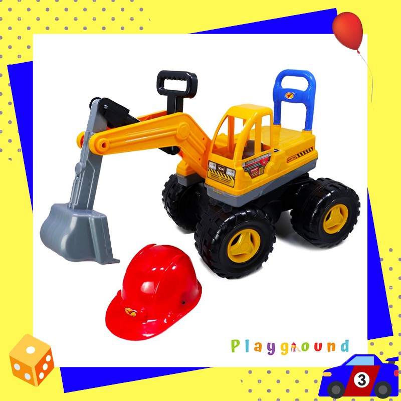 รถเด็กนั่ง-รถตักดิน-คันใหญ่-รถแมคโคร-big-size-toy-excavator-9938