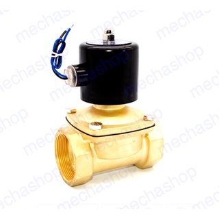 โซลินอยด์วาล์วไฟฟ้า โซลินอยด์ปิดเปิดน้ำ ท่อ 2 นิ้ว DN50 12V/24V/220V Water Solenoid Valve NC  (ทองเหลือง)