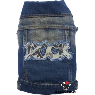 Petcloths -Doggydolly  เสื้อผ้าแฟชั่น  สัตว์เลี้ยง  สุนัข หมาแมว ชุดยีนส์  แจ๊คเก็ต Rock ขนาดไซส์ 1-9 โล DJ025