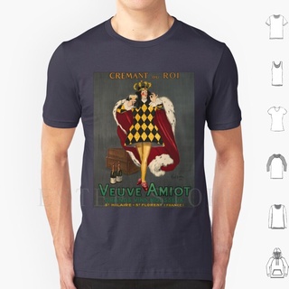 เสื้อยืดสีขาวขายดี เสื้อยืด พิมพ์ลายโปสเตอร์ Leonetto Cappiello-Crémant Du Roi Veuve Amiot 1922 Art Deco 1920 1930 1920S