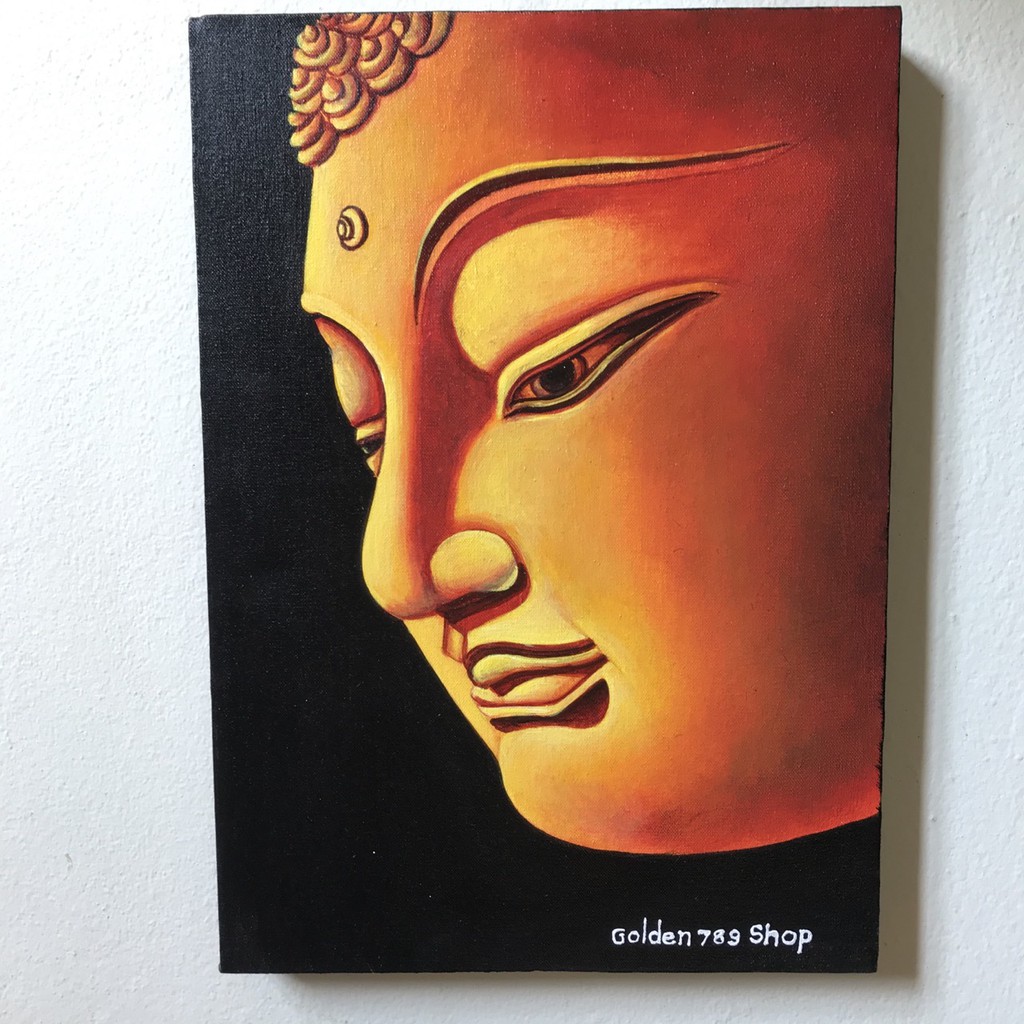 ภาพวาดผ้า-canvas-รูปพระพุทธเจ้า-ขนาด-30x42-ซม-งานหัตถกรรมภาคเหนือ-เชียงใหม่-handmade-ของขวัญปีใหม่-ของขวัญขึ้นบ้านใหม่