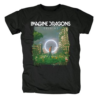 เสื้อยืดสีขาวIMAGINE DRAGONS Origins Dream INDIE Pop Asian ผ้าฝ้าย 100 % สำหรับผู้ชายS-4XL