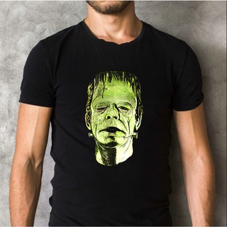 เสื้อยืด พิมพ์ลายมอนสเตอร์ Glenn Strange Frankenstein สีดํา สไตล์คลาสสิก สําหรับผู้ชายS-5XL